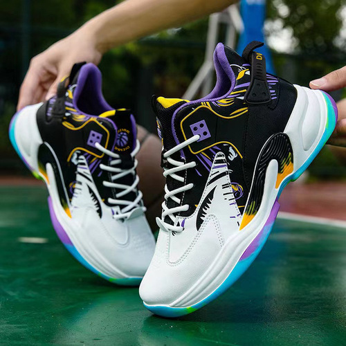 Men's Shoes  Fashion New Teenagers Breathable Thick-soled Basketball Shoes Trendy Shoes Sports Shoes Student Casual Running Shoes