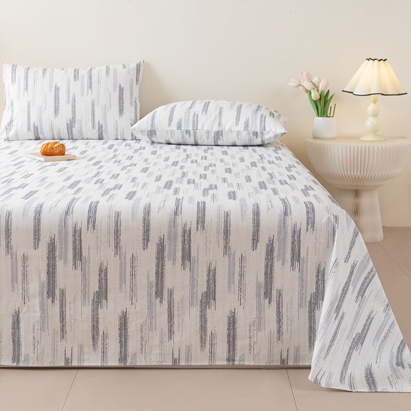 2025 nueva sábana de tela gruesa vieja de algodón puro pieza individual 100 funda de almohada individual de lino de algodón cama individual dormitorio de tres piezas 2