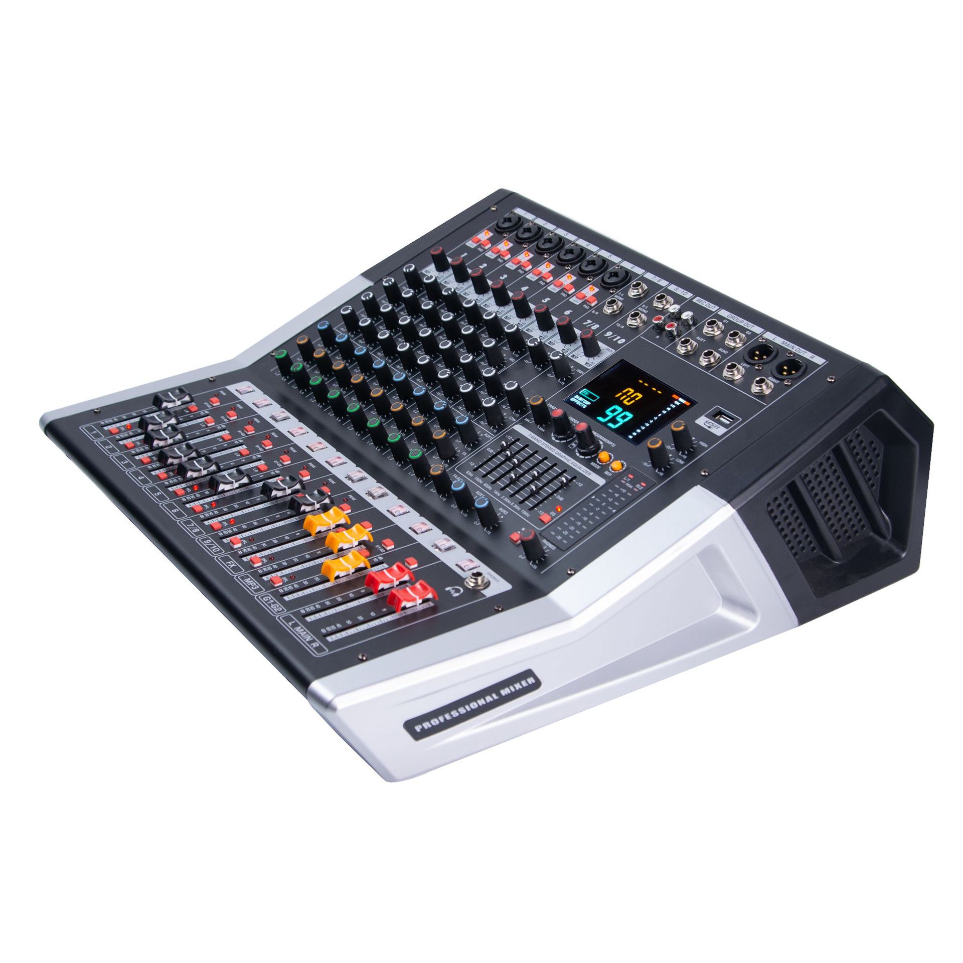 Mixer with power amplifier all-in-one machine 10 channels with reverberation effect high-power professional stage performance wedding meeting