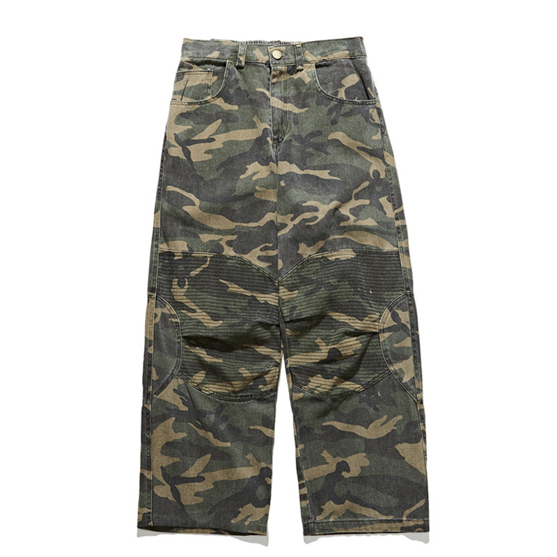 Japanese retro camouflage trousers for men and women