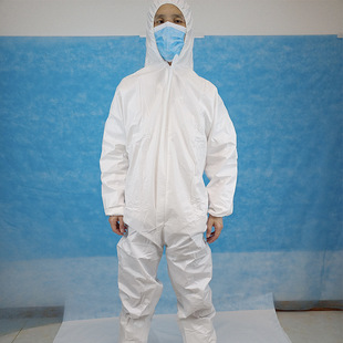 Tight waist even Hood clothing protective clothing zipper dust-proof non-woven protective clothing manufacturers supply factory goods