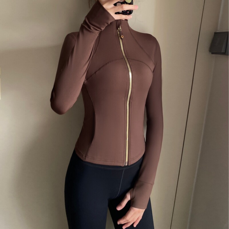 Cross-Border 2025 New Three-Dimensional Cut Slimming Naked Fitness Yoga Jacket Solid Color Versatile Sports Top Cross-Border 2025 New Three-Dimensional Cut Slimming Naked Fitness Yoga Jacket Solid Color Versatile Sports Top