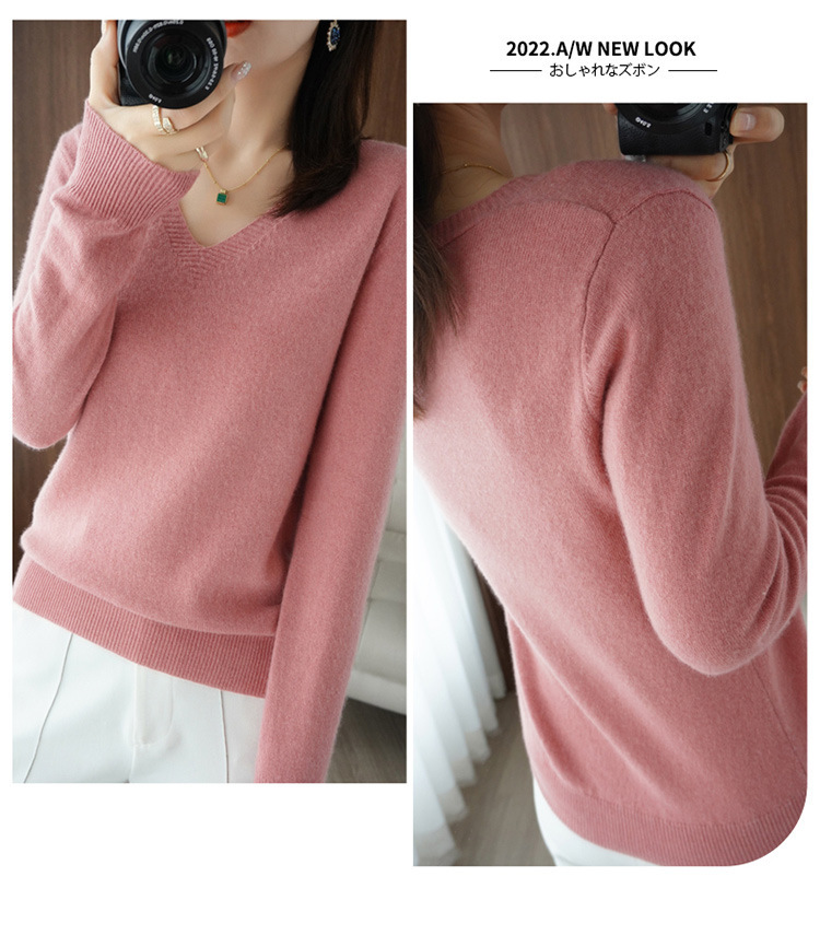 Autumn Women's Long-sleeved Knitted Sweater Loose Large Size Top Wool Pullover Sweater Base-layer Sweater Women's Winter_voghion.com