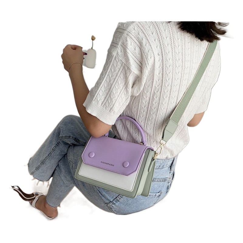 Contraste color costura versátil casual de las mujeres 2022 bolsa de moda nuevo otoño hombro de las axilas bolsa de mensajero de las mujeres ins