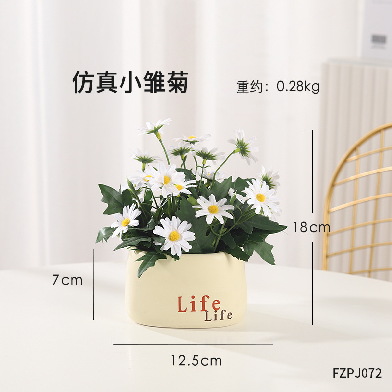 Flores falsas flores simuladas decoraciones de flores de cerámica adornos macetas falsas flores verdes macetas simuladas flor escena de diseño de productos terminados