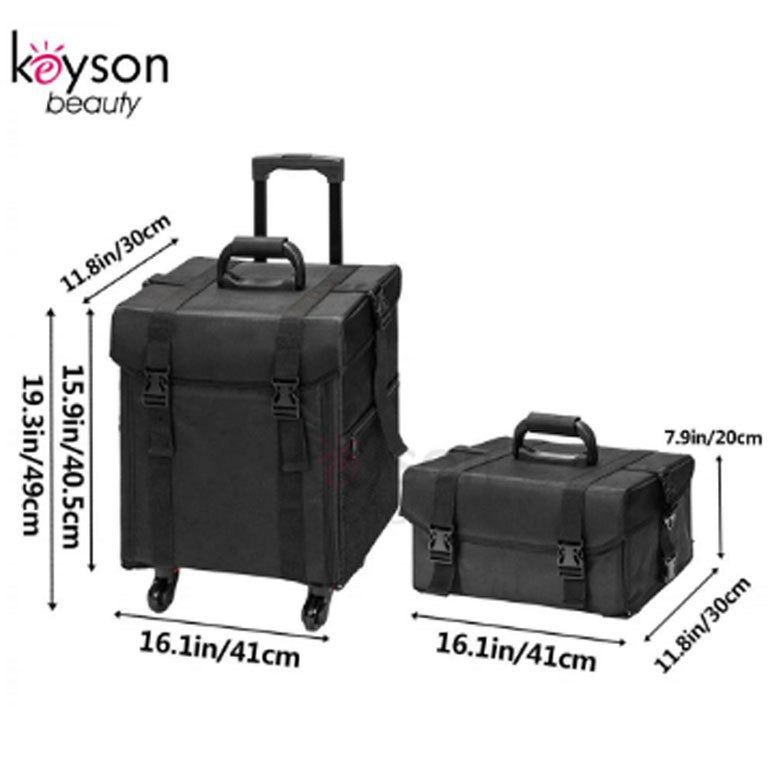 Estuche cosmético de nylon estuche de carro de gran capacidad de doble capa portátil transfronteriza bolsa de cosméticos portátil al por mayor artista de maquillaje profesional portátil