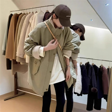 立领加厚中长款派克服风衣外套女秋冬季新款宽松显瘦羊羔毛上衣潮