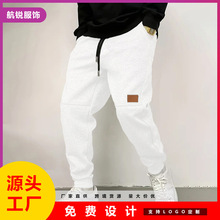 跨境外贸春秋男士休闲运动长裤休闲宽松长裤贴皮束脚裤欧码男士裤