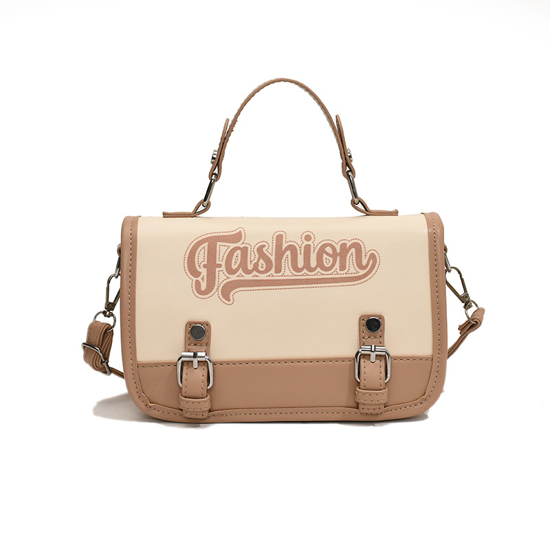 Bolsos pequeños portátiles para mujer 2024 primavera y verano nuevas letras de moda color de contraste bolso cuadrado pequeño de un solo hombro bolso mensajero de cercanías