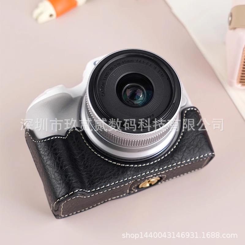 (2개) 캐논 마이크로 단일 카메라 R50 R10 R100 카메라 보호 케이스 기본 R100 LITCHI 패턴 카메라 백에 적합