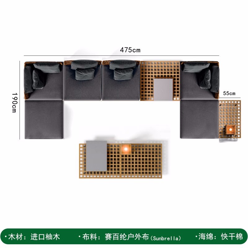 Combinación de sofá al aire libre Villa patio jardín ocio Silla de ratán diseñador modelo habitación al aire libre balcón muebles de ratán