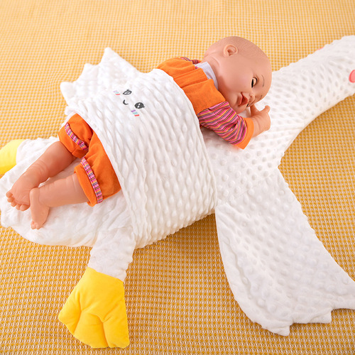 Newborn belly sleeping pillow, airplane hold exhaust pillow, big white goose doll comfort pillow with removable and washable liner, cross-border