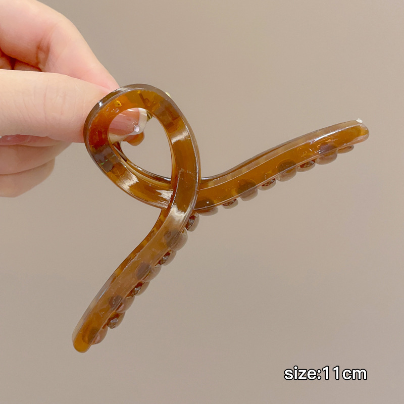 Leche marrón esmerilado pelo clip accesorios para el cabello de las mujeres de alto grado updo tiburón clip gran horquilla ins lindo horquilla al por mayor