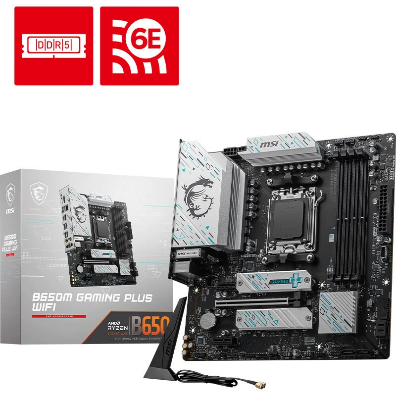 Материнская плата MSI B650M GAMING PLUS WIFI DDR5, совместима с AMD CPU 7500F/7600X