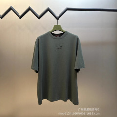 高バージョンG家25春新ロゴ刺繍丸首半袖OSゆるい欧米男女tシャツ