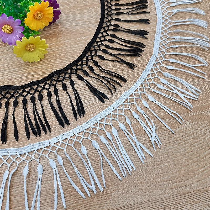 厂家直销牛奶丝柳叶流苏蕾丝花边diy服装辅料洛丽塔裙摆材料