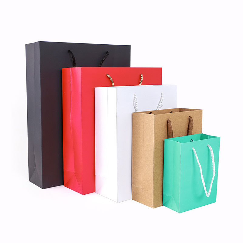 Brown Packing Paper Bag Packaging Bag Clothing Store Clothes Women's Clothing Handbag Printing Logo Custom Wedding Paper Cardboard