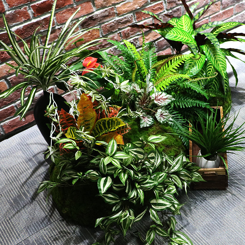 花舍仿真小植物装饰室内造景假草田园微景观绿化花草蒲灌木丛