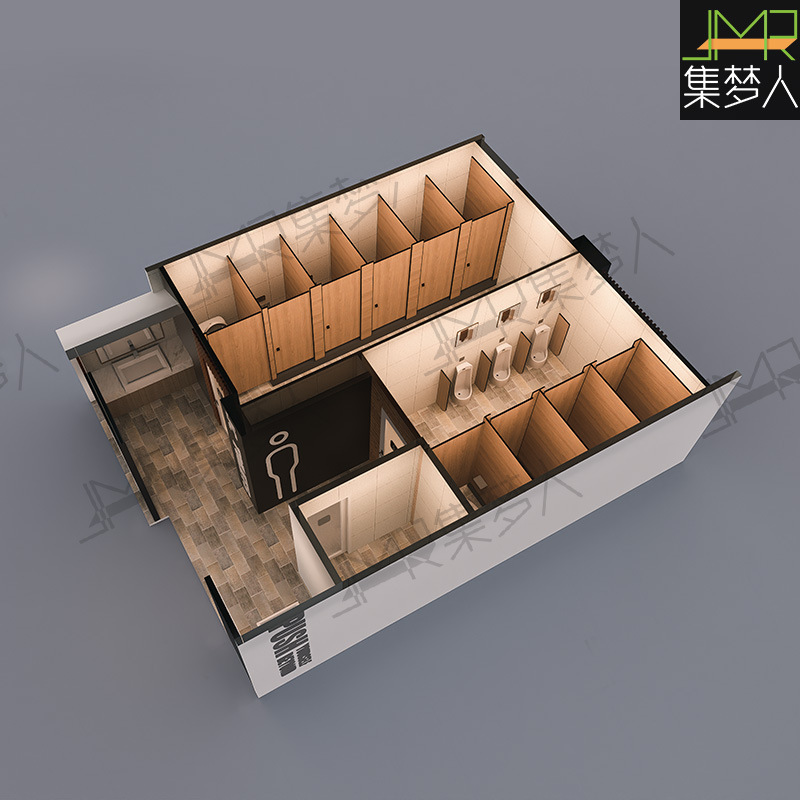 Creative Container Mobile Bathroom Commercial Street Tourist Scenic Spot Public Toilet Restroom Design and Construction