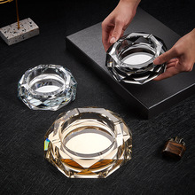 水晶玻璃烟灰缸KTV酒店用品家居装饰礼品支持定制LOGO促销品批发