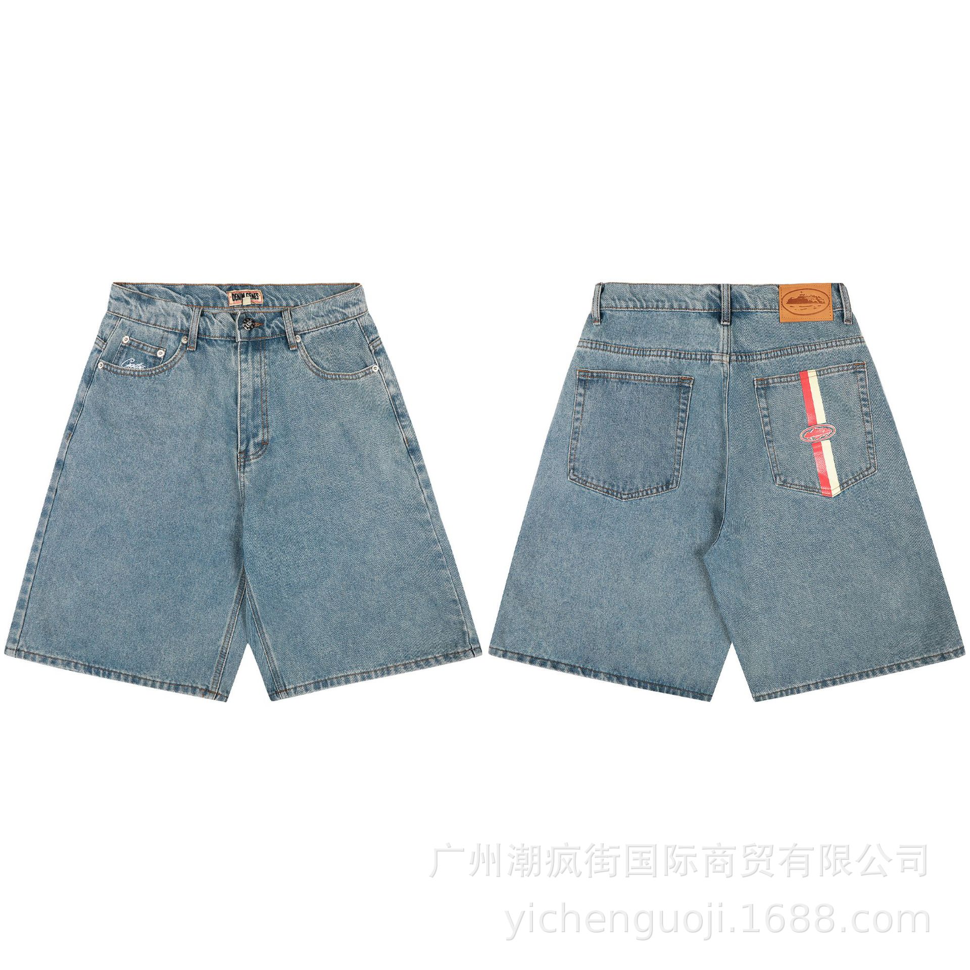 Pantalones cortos Alcatraz con estampado de barco, jeans Cortez, estilo hip-hop, skate, casual, marca de moda.