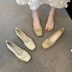 French Style Low Heel Mary Jane Evening Single-layer Shoes Women's 2024 New Flat All-match Skirt Milk Shoes Mother's Ladyshoes