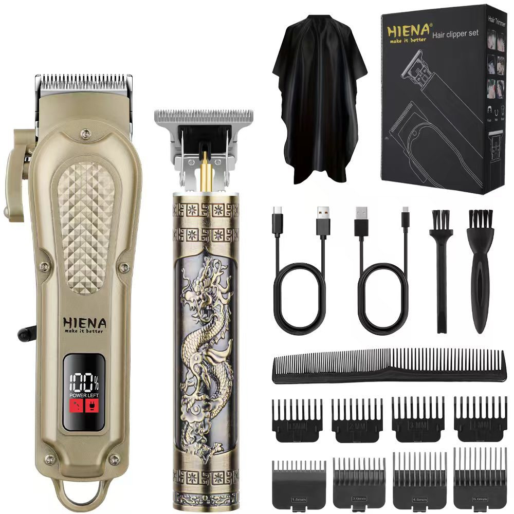 HIENA - cortador de pelo eléctrico conjunto de cabeza de afeitar retrógrado cabeza de aceite tallado cortador de pelo eléctrico cortador de pelo especial para salón de pelo