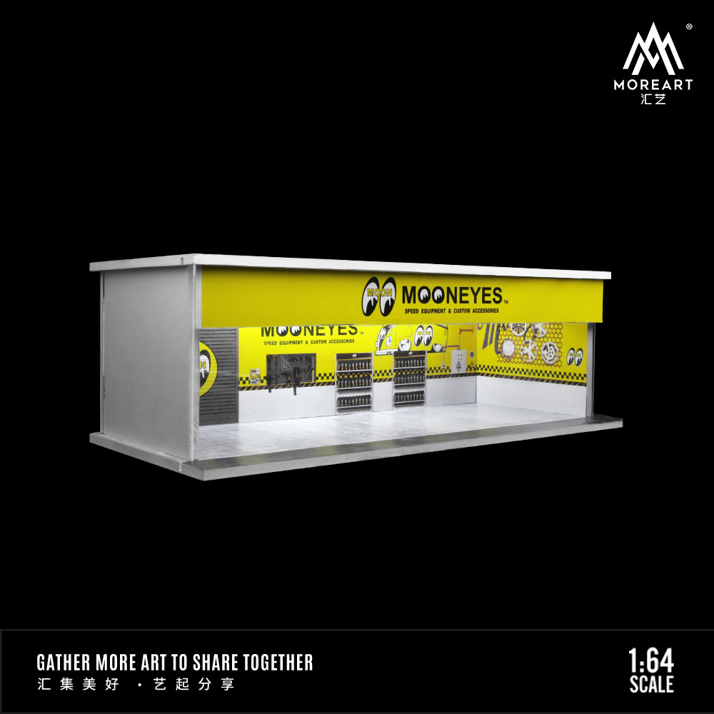 Escena 1:64 garaje de estacionamiento subterráneo modificado RV modelo de coche caja a prueba de polvo con montaje de luz LED