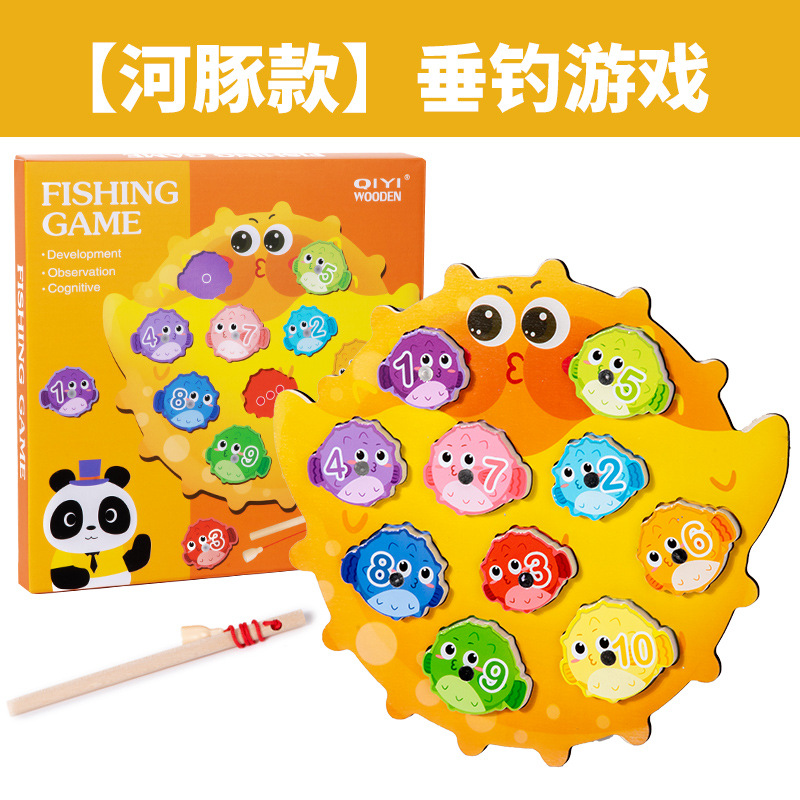 Nuevos productos transfronterizos para niños en la enseñanza temprana multi-escenas juguetes de pesca magnéticos iluminación cognitiva digital juegos de emparejamiento