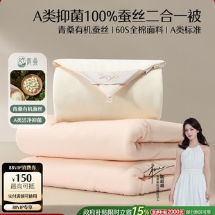 Home Textile Quilt 100 Silk Quilt Green Mulberry Organic Four-Season Universal Accessible Luxury Two-In-One Winter Quilt Core Preparation