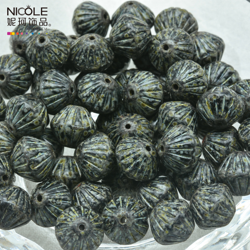 Importado Checo Baos Osha esmaltado linterna cuentas de mano 9mm accesorios de material DIY pulsera alrededor de 100 piezas