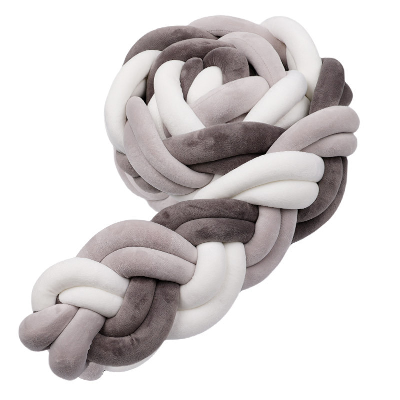 Cama de bebé tela cama cerca bolsa suave seis hebras trenzadas alta trenzada antichoque barrera de bebé grado madre