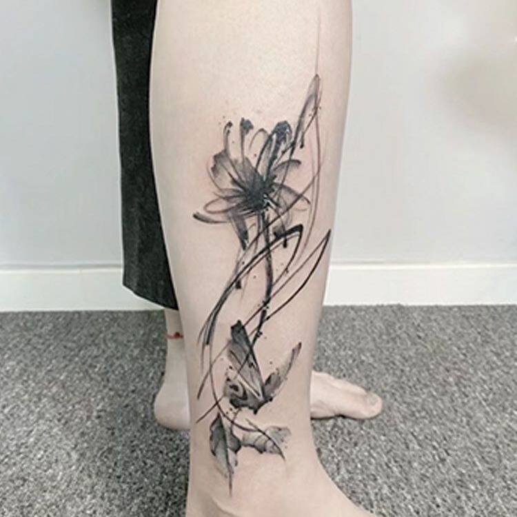 Ink style butterfly herbal tattoo stickers arm waterproof sweat-proof long-lasting sweet cool hot girl sexy tattoo simulation hot
