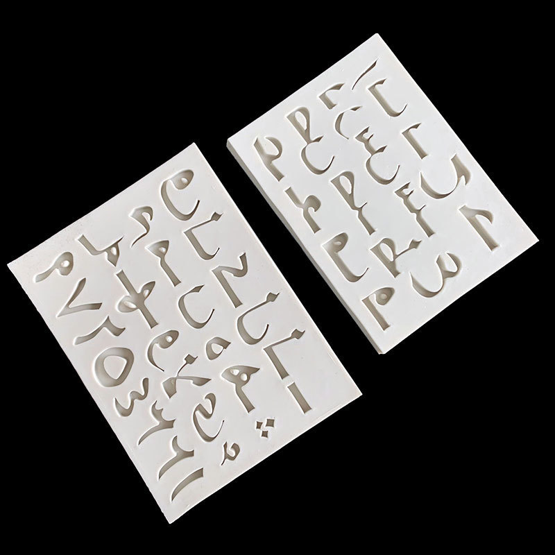 Números arábigos letras molde de silicona DIY creativo hornear decoración chocolate molde de silicona