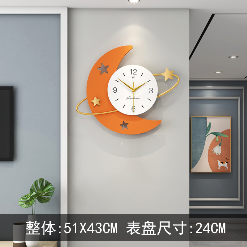 Reloj de pared sala de estar moda decoración del hogar reloj nórdico luz de lujo arte reloj de pared personalidad en línea rojo creativo reloj de pared