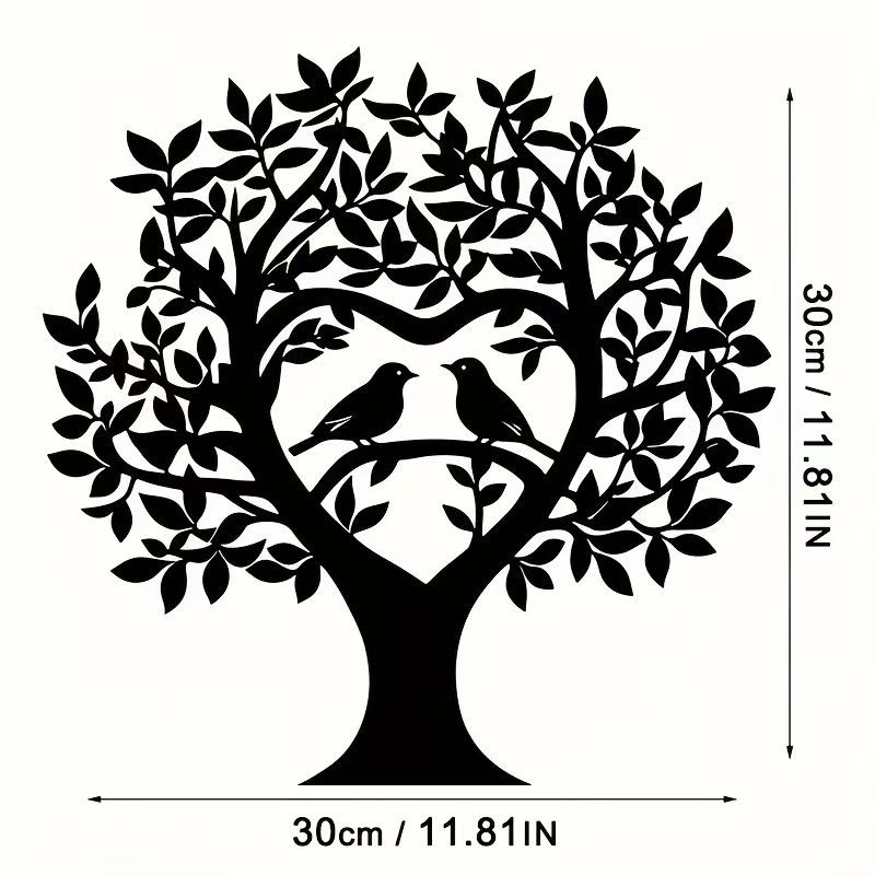 Cross-border iron art metal life tree silhouette black hollow art…