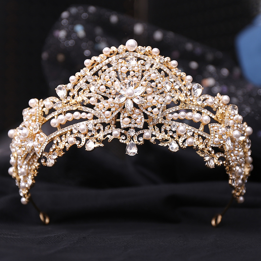 New Princess Crown birthday adult crystal crown high-grade bridal wedding headdress online red diamond crown