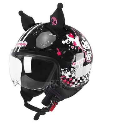 Motosiklet kaskı (dəbilqə) – Strawberry Bear Half Helmet