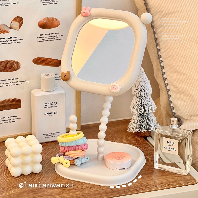 Creative modeling dressing mirror Student dormitory desktop mirror…