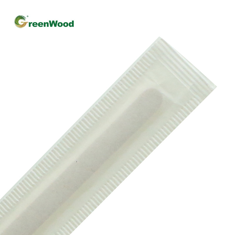 110mm desechable de madera palo café papel embalaje independiente sola bolsa cabeza redonda degradable leche té varilla agitación