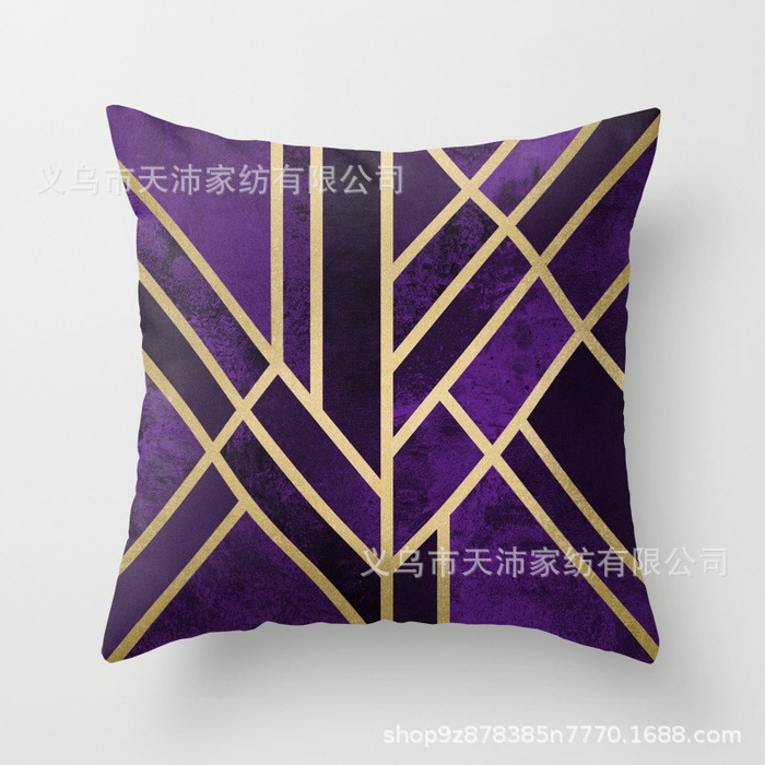 Funda de almohada personalizada con logotipo corporativo, funda de cojín geométrica de Amazon, terciopelo piel de melocotón, cojín para sofá de sala de estar, moderno y minimalista