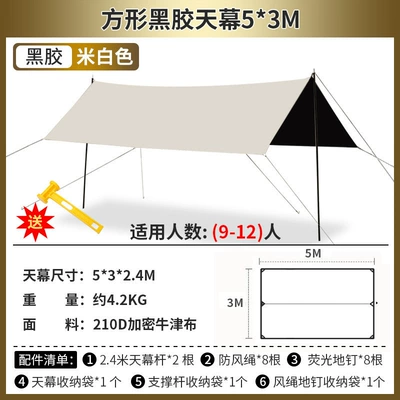 Avtomobil yan çətirləri Camping Picnic Pergola Wholesale - square-vinyl-canopy-off-white-53m-canopy