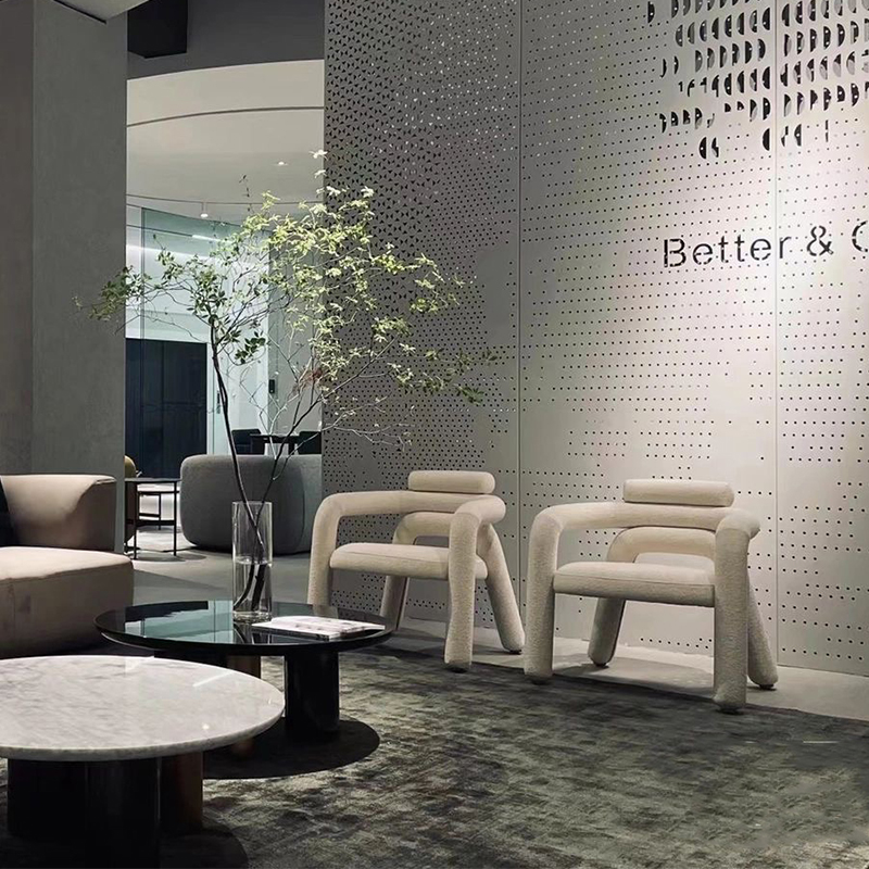 Designer's Distinctive Sofa Chair Internet Popular Living Room Balcony Single Chair Simple Creative Special-Shaped Fabric Bend Pipe Leisure Chair