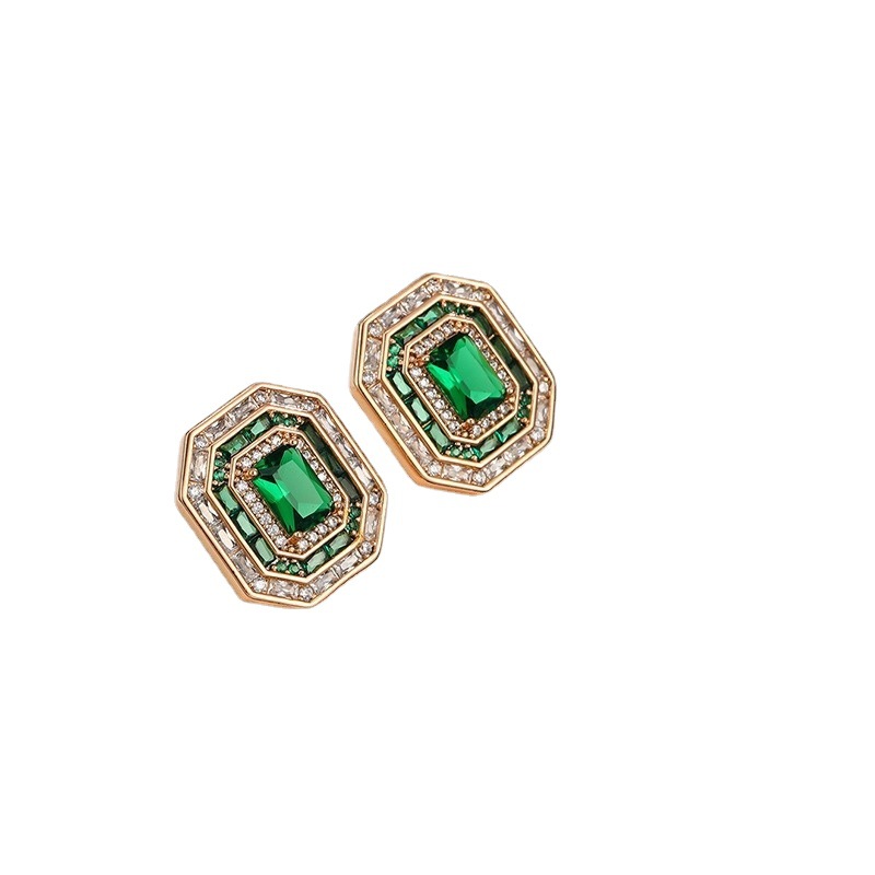 Xuping joyería de moda transfronteriza color artificial gemas pendientes rectangulares pendientes nicho de alta calidad temperamento pendientes