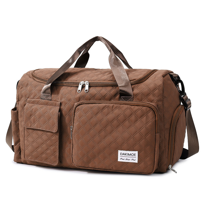 Bolsa de ejercicios de tendencia en relieve de diamante de gran capacidad de almacenamiento de zapatos separación seca y húmeda bolsa de yoga bolsa de viaje plegable