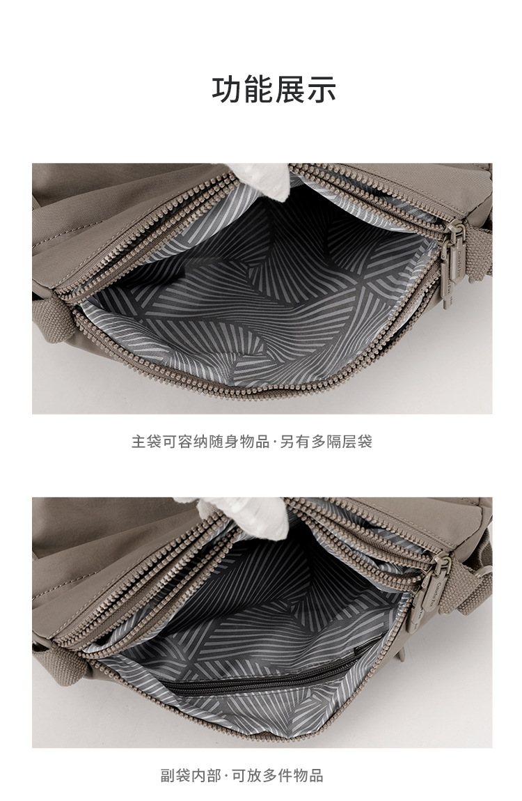 Colorful Fox's new nylon fabric women's crossbody bag, water-resistant crossbody bag, lightweight single-shoulder multi-layered crossbody bag undefined