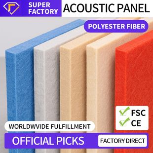 Polyester Fiber Sound-Absorbing Board Wooden Strip Grille Conference Room Piano Room Ktv Sound Insulation Material Cross-Border Supply Source Factory
