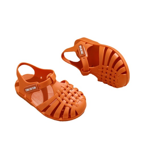 Roman sandals for boys and girls, spring and summer, soft bottom, anti-slip, holey holey shoes, flat, beach jelly shoes, unisex