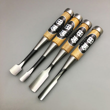 金田日式细工半圆木工凿子 丸凿丸曲凿雕刻凿曲刃凿挖盘挖勺工具