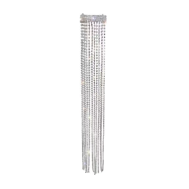 Cadena de cabello trenzado de diamantes de imitación de aleación de color transfronterizo, cadena de trenzas sucias para mujer, borla, cadena de cabello sucia para mujer, banda para el cabello, diadema al por mayor